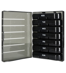 Organizator Medicamente pentru 7 Zile cu Mini Cutii Negru