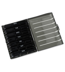 Organizator Medicamente pentru 7 Zile cu Mini Cutii Negru