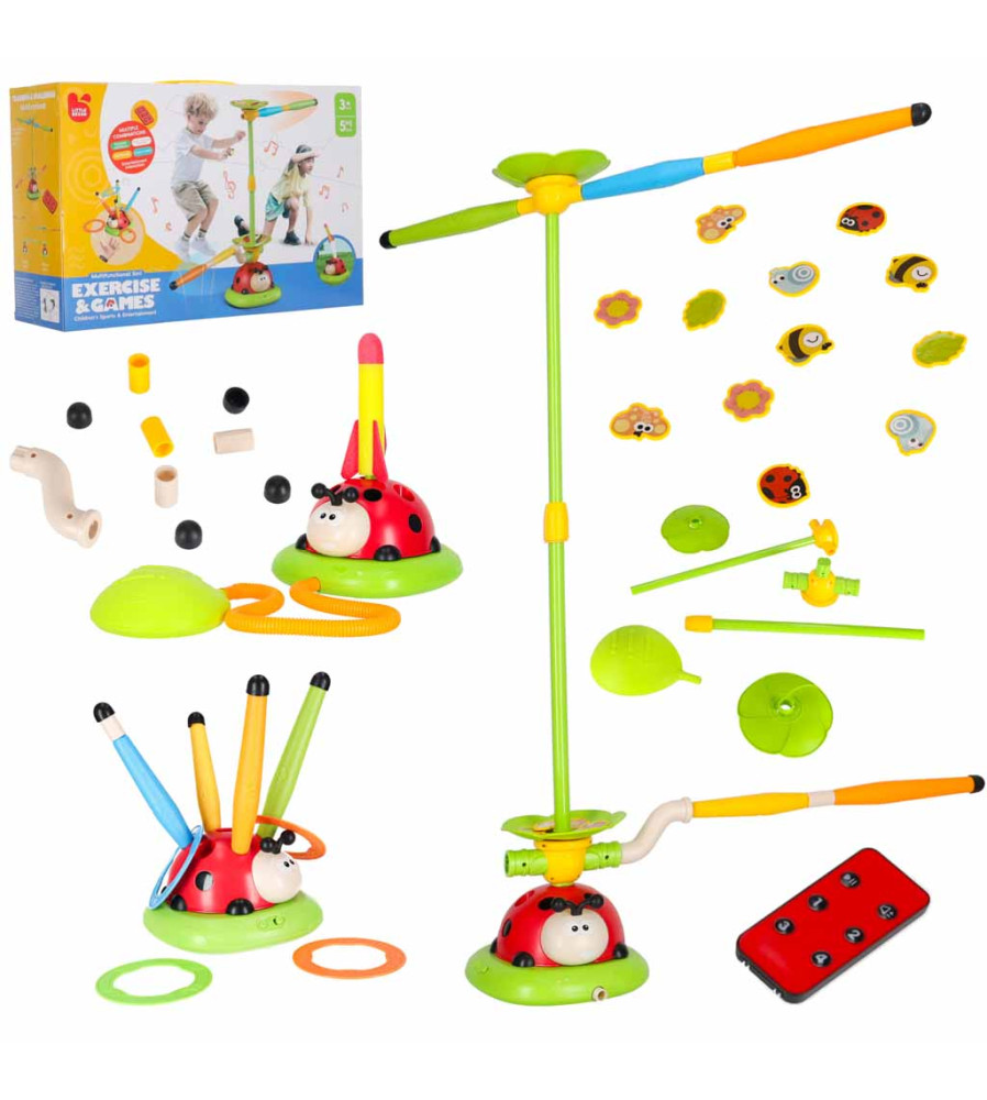 Joc Interactiv 5 in 1 Buburuza Tinta si Bara Rotativa pentru Copii