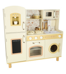 Bucatarie din Lemn pentru Copii cu Robinet, Sunete si Lumini Bej 90 cm