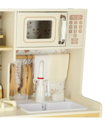 Bucatarie din Lemn pentru Copii cu Robinet, Sunete si Lumini Bej 90 cm