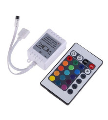Banda LED RGB IP20 SMD3528, 60 LED-uri/m, cu adaptor si controler RGB