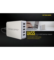 Incarcator Retea Nitecore UA55 USB 5 Porturi 50W 10A Fast Charging