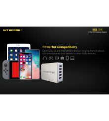 Incarcator Retea Nitecore UA55 USB 5 Porturi 50W 10A Fast Charging