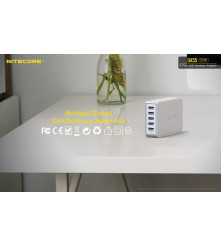 Incarcator Retea Nitecore UA55 USB 5 Porturi 50W 10A Fast Charging