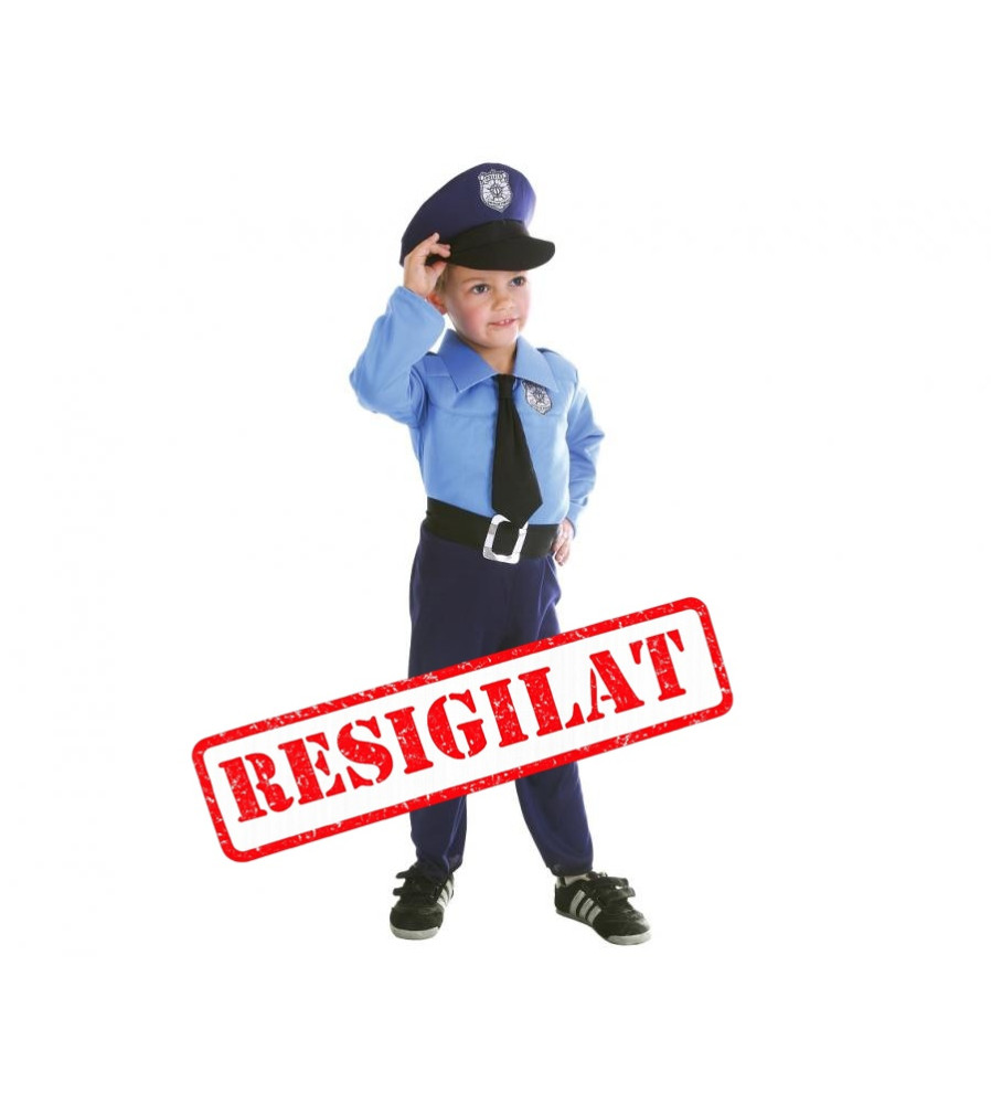 RESIGILAT Costum carnaval politist pentru copii, 3 - 4 ani ( 92/104 cm )
