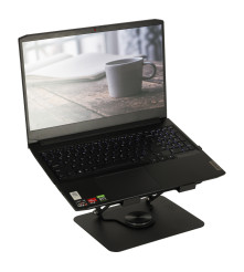 Suport Laptop Metalic Reglabil 360 Grade Negru Ergonomic