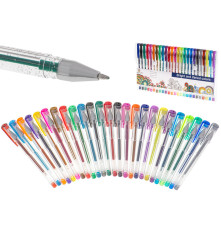 Set 25 Pixuri Gel cu Sclipici Metalice si Fluorescente pentru Desen