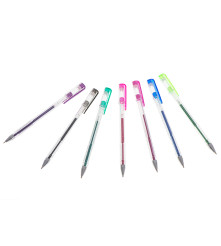 Set 25 Pixuri Gel cu Sclipici Metalice si Fluorescente pentru Desen