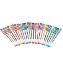 Set 25 Pixuri Gel cu Sclipici Metalice si Fluorescente pentru Desen