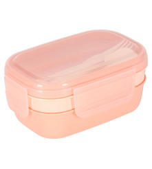 Cutie de pranz (sendwich) Compartimentat 1900 ml cu 8 Compartimente si Tacamuri Roz