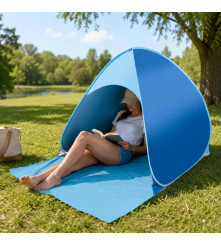 Cort de Plaja Pop-Up cu Protectie UV50 Autodesfasurare 140 cm