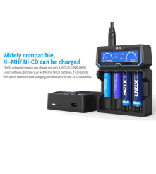 Incarcator Acumulatori XTAR X4 Li-Ion / Ni-MH 4 Sloturi LCD 2A 18650, 21700, 26650 Power Bank