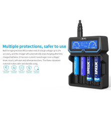 Incarcator Acumulatori XTAR X4 Li-Ion / Ni-MH 4 Sloturi LCD 2A 18650, 21700, 26650 Power Bank