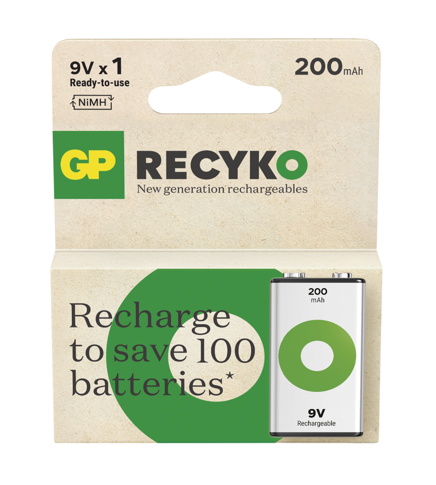 GP 6F22/9V GP ReCyko+ 200mAh Reincarcabil