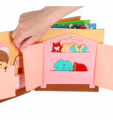 Carte senzorială educativă din fetru pentru copii, căsuță 3D 3+ Ani