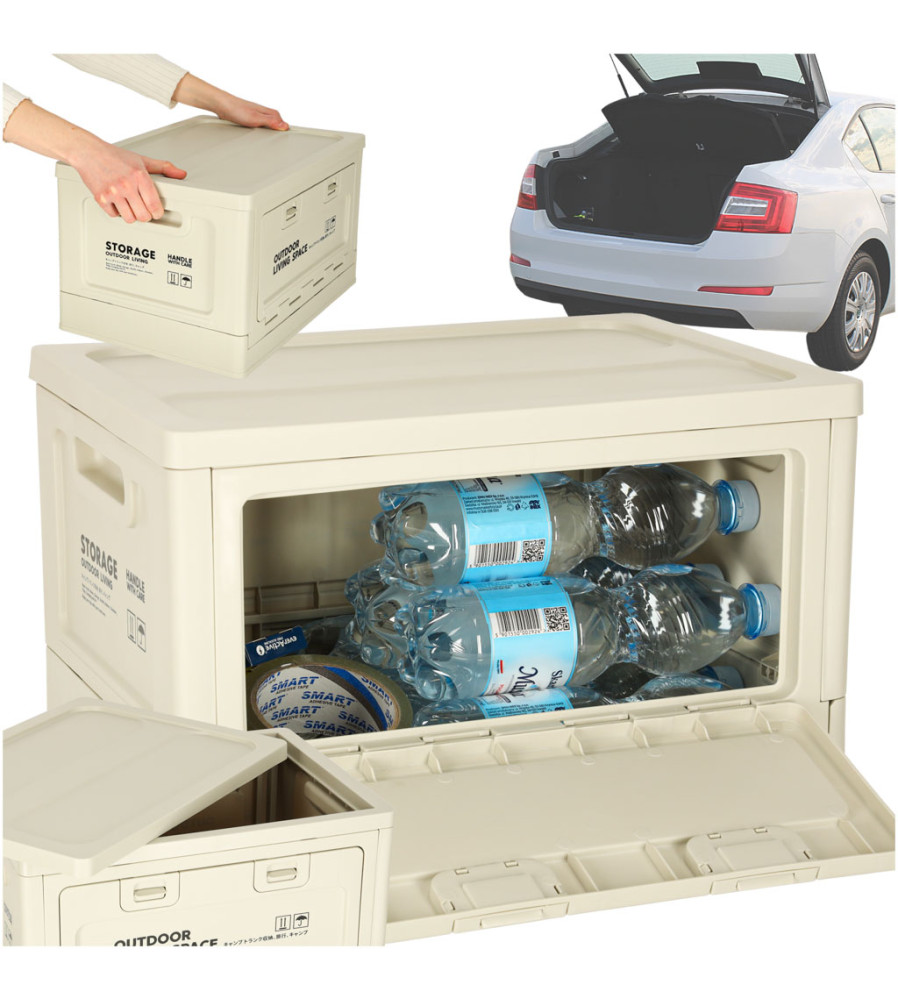 Organizer Pliabil pentru Portbagaj 25L Cutie Camping cu Capac