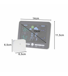 Statie Meteo Digitala cu Senzor Exterior, Termometru, Higrometru, Ceas, Alarma USB-C