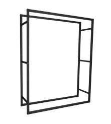 Suport Metalic pentru Lemne de Foc 100 x 80 x 25 cm Negru Max. 150 kg