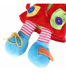 Papusa Textila Senzoriala Fetita pentru Invatarea Imbracarii si Legarii Sireturilor 46 cm