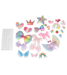 Set Creativ pentru Decorarea Bentitelor de Par cu Paiete, Sclipici si Ornamente