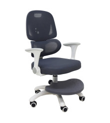Scaun Ergonomic de Birou pentru Copii Rotativ si Reglabil cu Suport Picioare Gri