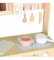Bucatarie din Lemn MDF Modern Classic pentru Copii cu Accesorii 82 cm Roz