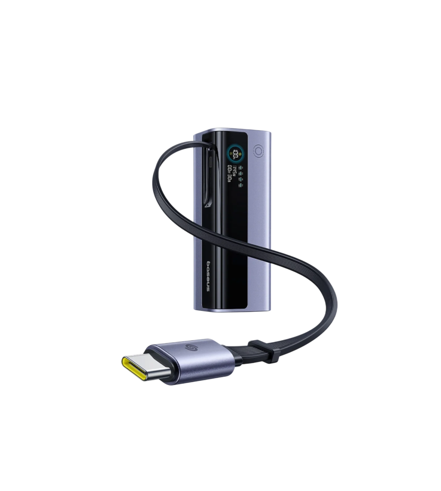 Baterie Externa Baseus GR11 20000mAh 145W Cablu USB-C Retractabil 3x USB-C + USB-A