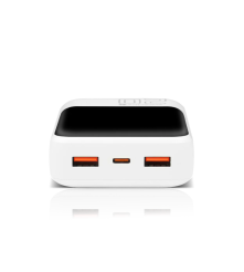 Baterie Externa everActive EB-20Q 20000mAh 22.5W USB-C + 2x USB-A ecran LCD Alb