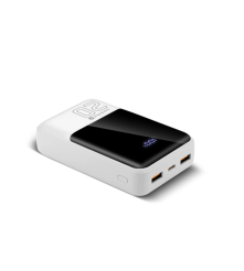 Baterie Externa everActive EB-20Q 20000mAh 22.5W USB-C + 2x USB-A ecran LCD Alb