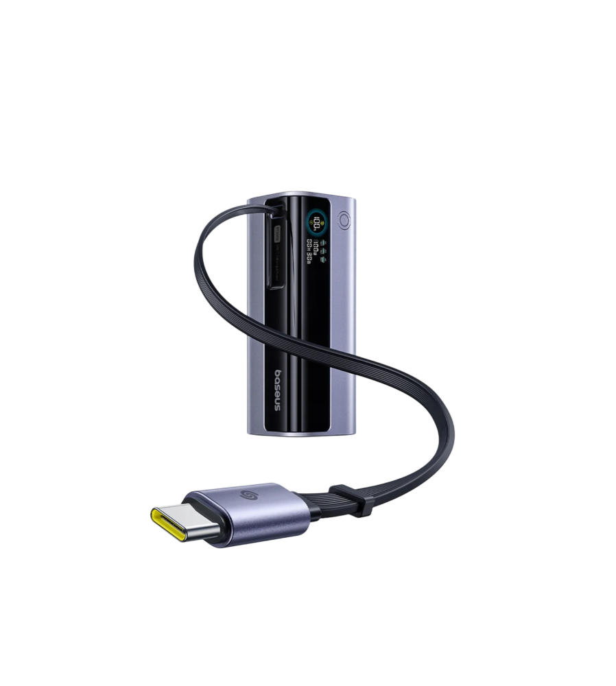 Baterie Externa Baseus GR11 10000mAh 100W Cablu USB-C Retractabil USB-C + USB-A