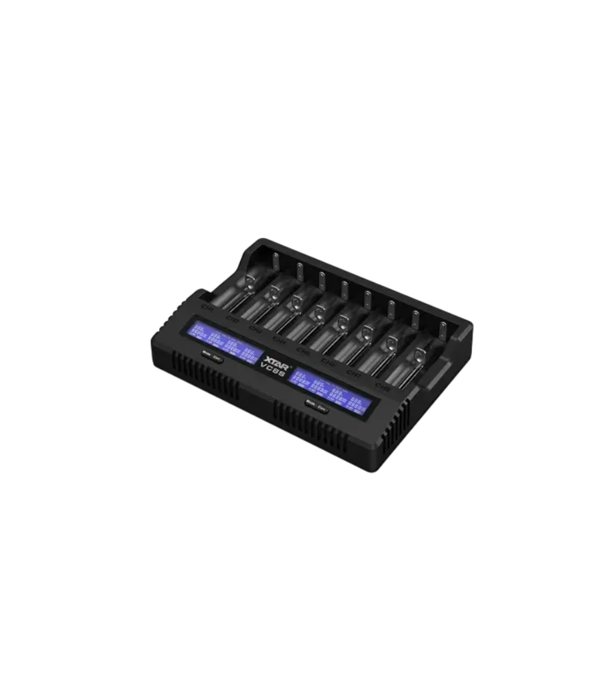 Incarcator Inteligent XTAR VC8S USB-C SET pentru 8 Acumulatori Li-ion si Ni-MH, Ecran LCD Grade Mode