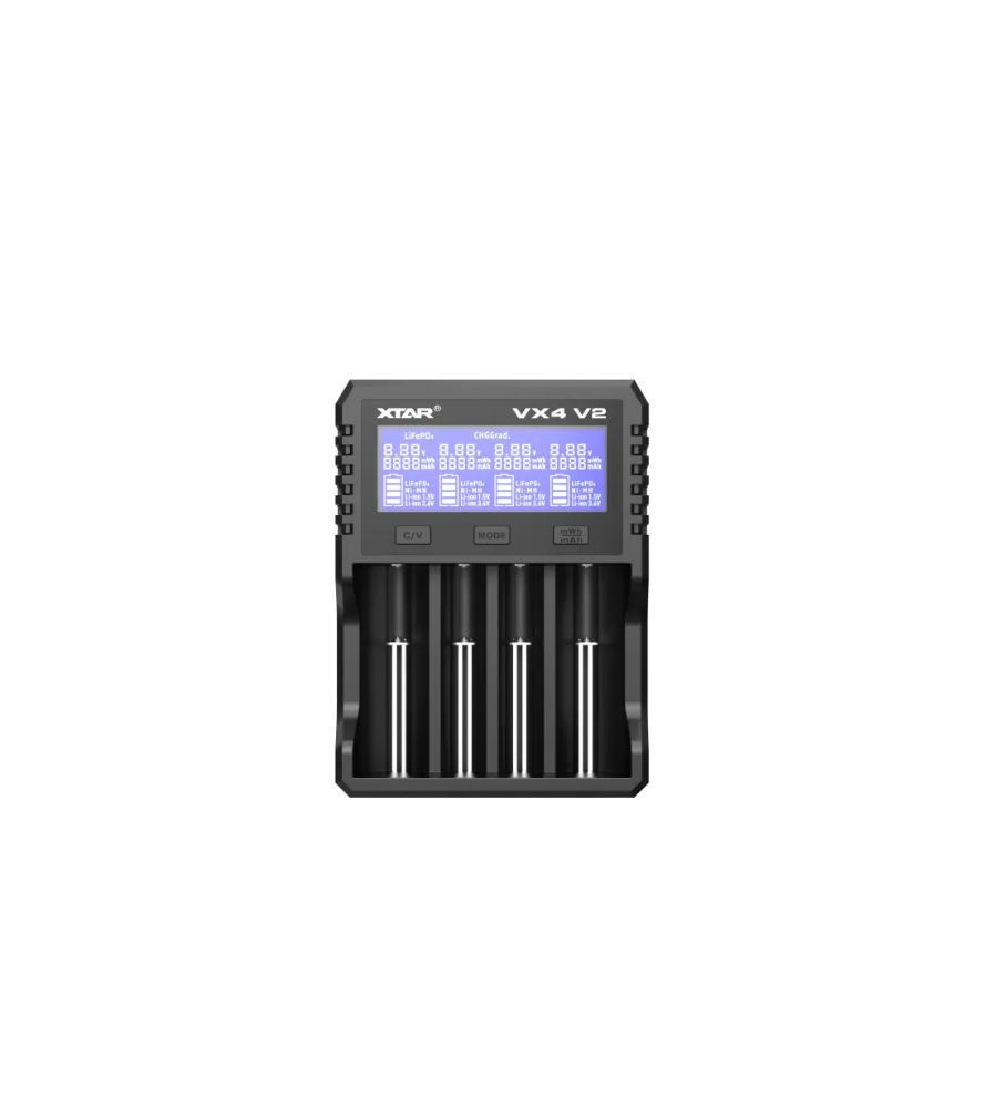 Incarcator Inteligent XTAR VX4 V2 (SET) pentru Li-ion 1.5V/3.7V LiFePO4 si Ni-MH 4 Sloturi
