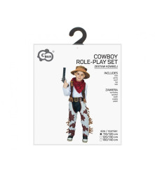 Costum Cowboy pentru Baieti Vesta, Pantaloni Esarfa si Curea 110/120 cm