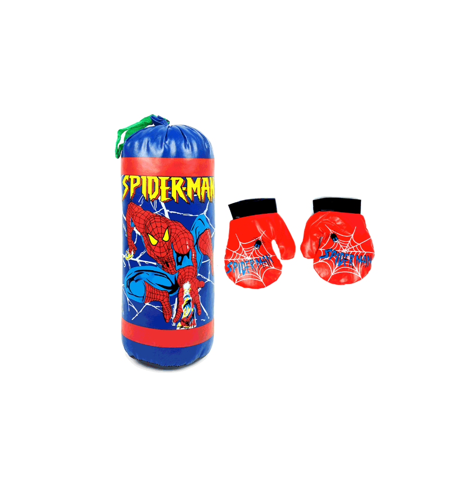 Sac de Box pentru Copii cu Mănuși, Model Spiderman, 40 x 14 cm