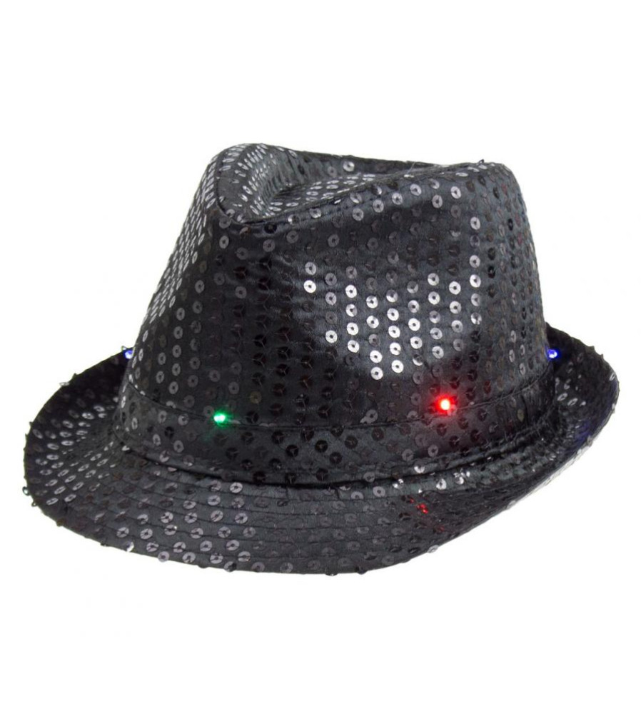Palarie Neagra cu LED pentru petreceri 28.5 x 24 x 11 cm