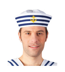 Palarie Marinar Alba cu Bleumarin din Poliester pentru adulti