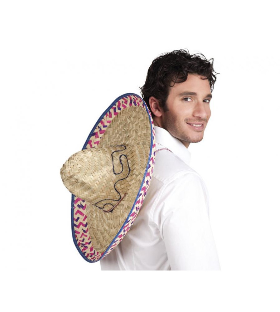 Sombrero Salvatore Pai Natural cu Roz si Mov Marime Universala