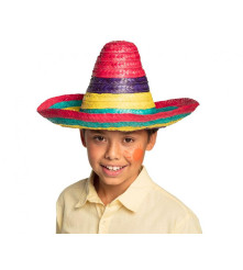 Sombrero pentru Copii 40 cm din Frunza de Palmier Multicolor
