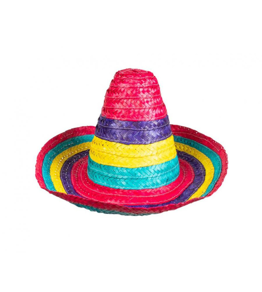 Sombrero pentru Copii 40 cm din Frunza de Palmier Multicolor