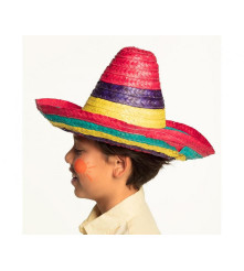 Sombrero pentru Copii 40 cm din Frunza de Palmier Multicolor