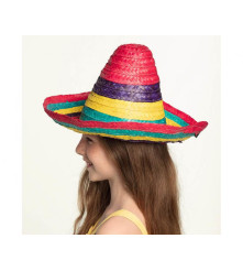 Sombrero pentru Copii 40 cm din Frunza de Palmier Multicolor