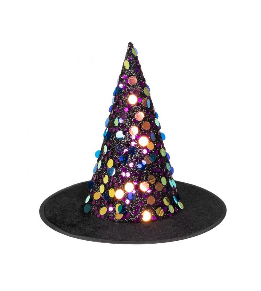 Palarie de Vrajitoare Sequina cu Paiete Accesoriu Halloween si Carnaval