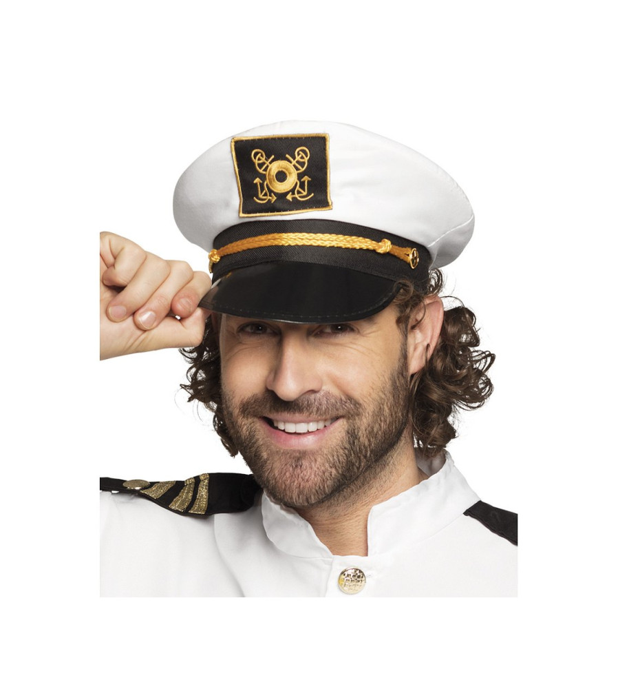 Palarie Captain Jack pentru adulti Alb-Negru Circumferinta 57-59 cm