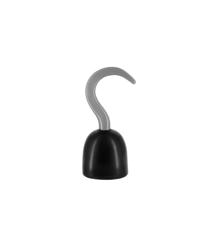 Carlig Pirat pentru Costum Halloween si Carnaval, 21 cm, Argintiu/Negru