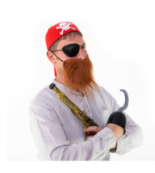 Carlig Pirat pentru Costum Halloween si Carnaval, 21 cm, Argintiu/Negru