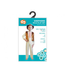 Costum Pastor pentru Copii, Bluza, Pantaloni, Curea, Vesta Velur si Palarie 95/110 cm (4-6 Ani)