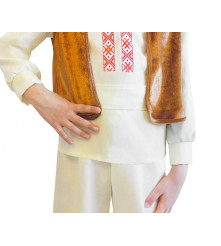 Costum Pastor pentru Copii, Bluza, Pantaloni, Curea, Vesta Velur si Palarie 95/110 cm (4-6 Ani)