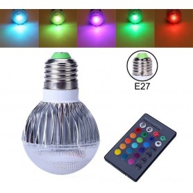 Oem - Bec LED 9W E27 RGB cu telecomanda - E27 LED - CG007-CB