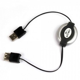 Oem, Cablu de date 1M Roll-In USB M la USB F Negru NED896, Cabluri USB la USB, NED896